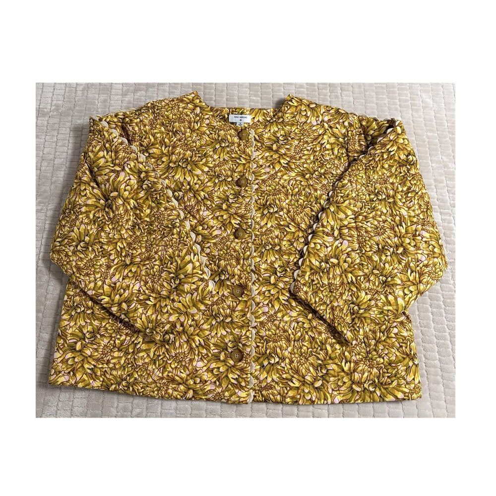 Kika Vargas x Target Women’s 1X Floral Quilted Jacket Button Front Yellow